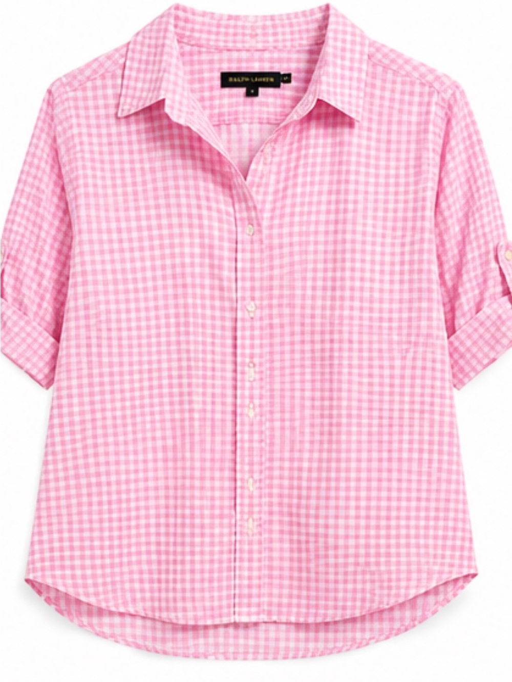 Polo by Ralph Lauren Pink Gingham Short-Sleeve Button-Down Shirt